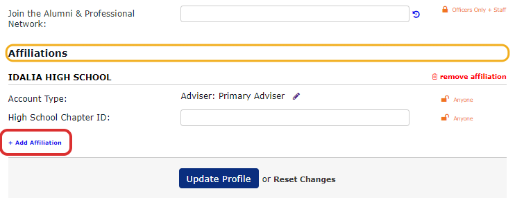At the bottom of the page, you will see the individuals affiliations.